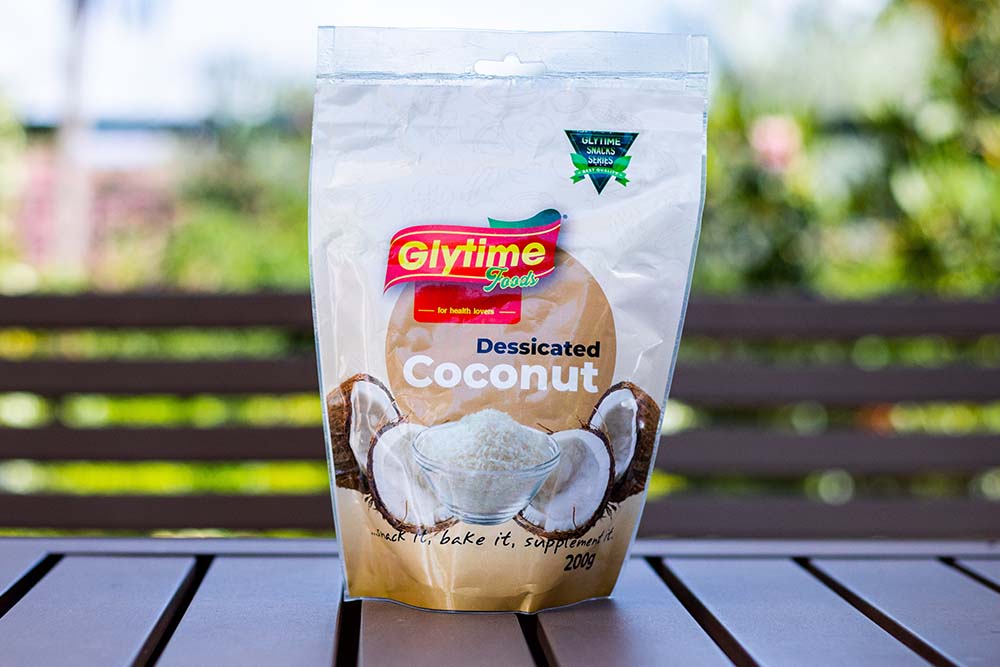 Desiccated coconut grated and dehydrated coconut meat Glytime Foods